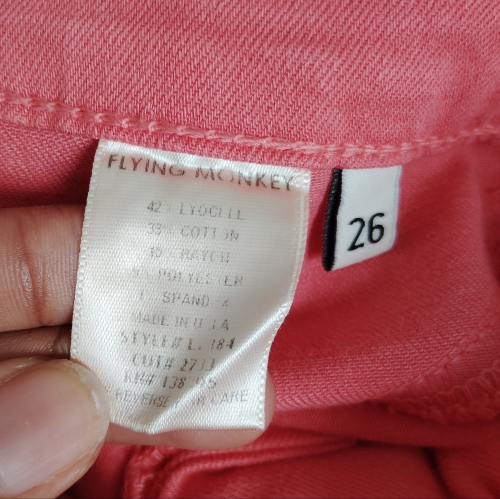 Flying Monkey Coral Pink Skinny Jeans - Picture 6 of 6